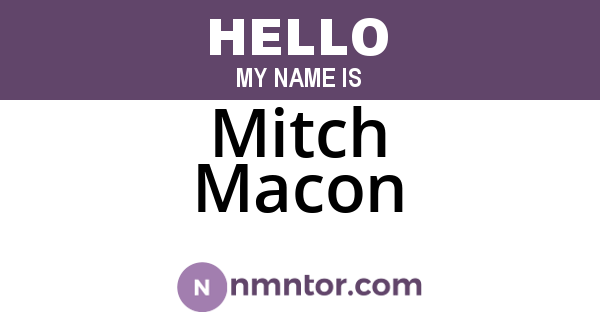 Mitch Macon