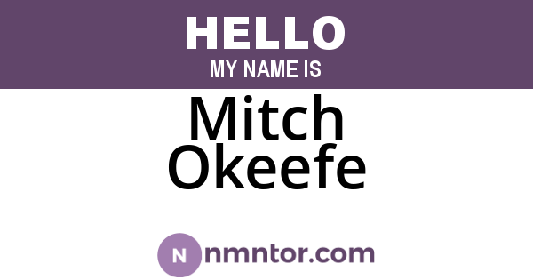 Mitch Okeefe