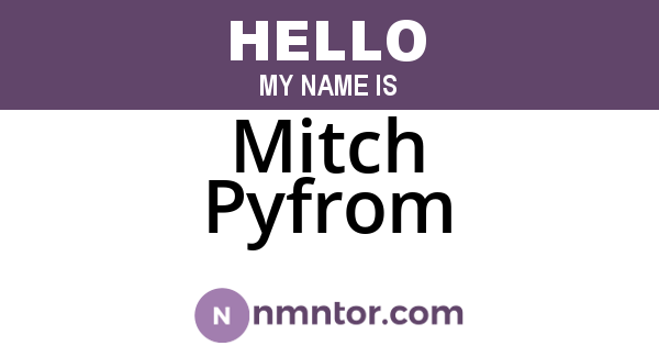 Mitch Pyfrom