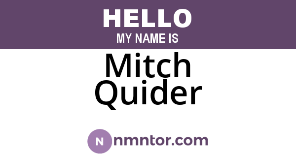 Mitch Quider