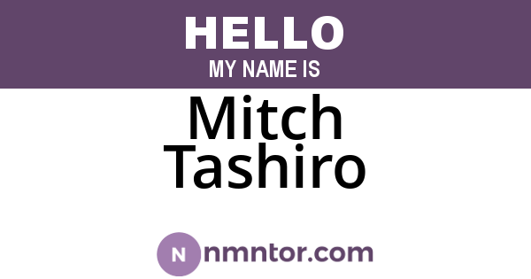 Mitch Tashiro