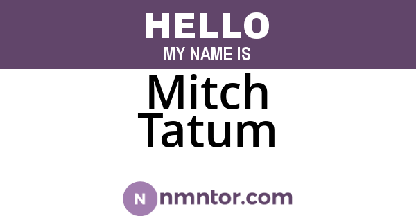 Mitch Tatum
