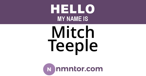 Mitch Teeple