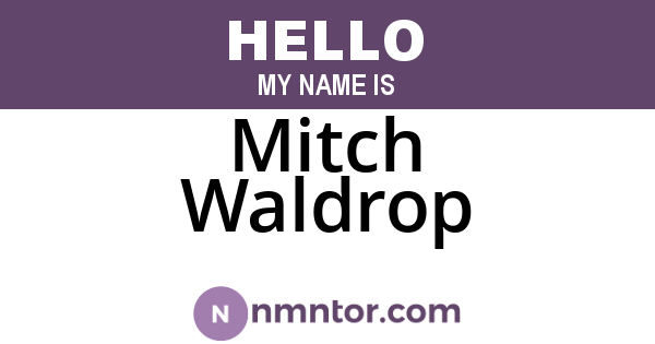Mitch Waldrop