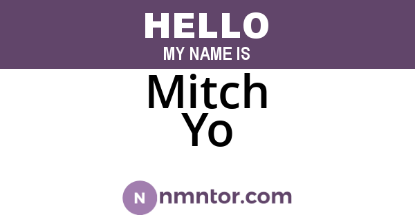Mitch Yo