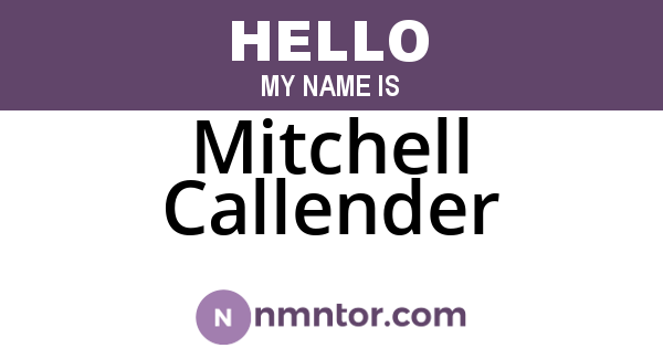 Mitchell Callender