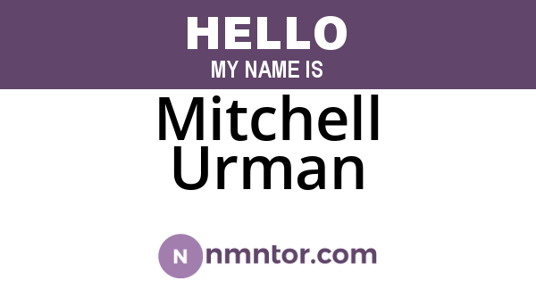 Mitchell Urman