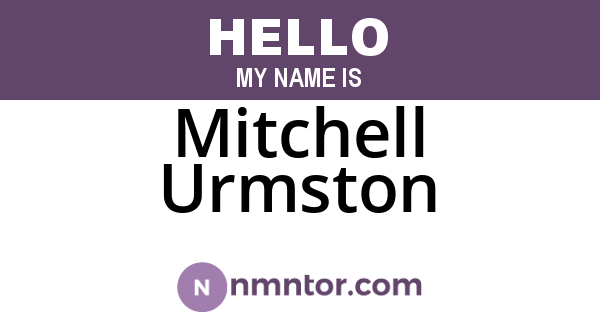 Mitchell Urmston