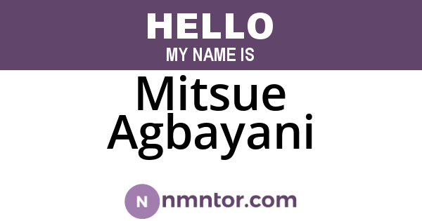 Mitsue Agbayani