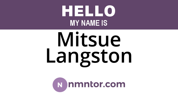 Mitsue Langston