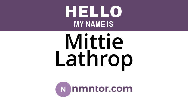 Mittie Lathrop