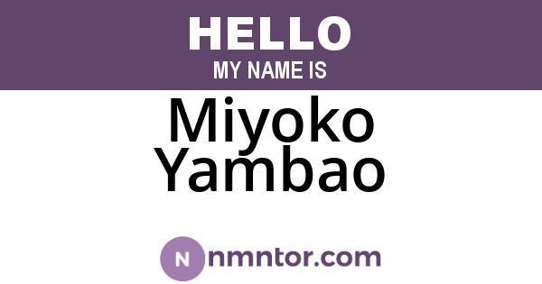 Miyoko Yambao