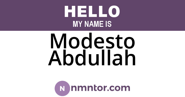 Modesto Abdullah