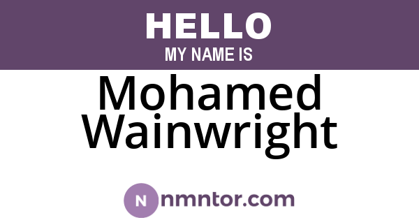 Mohamed Wainwright