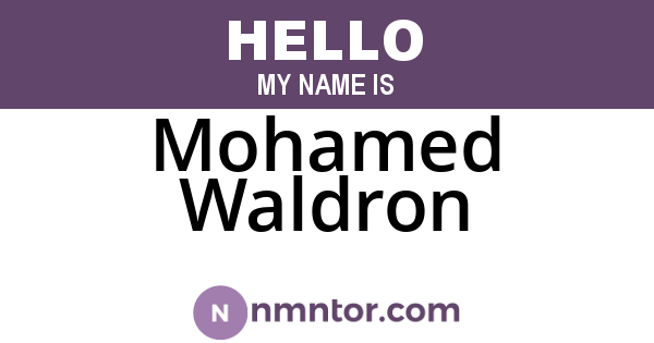 Mohamed Waldron