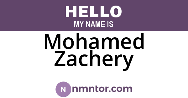 Mohamed Zachery