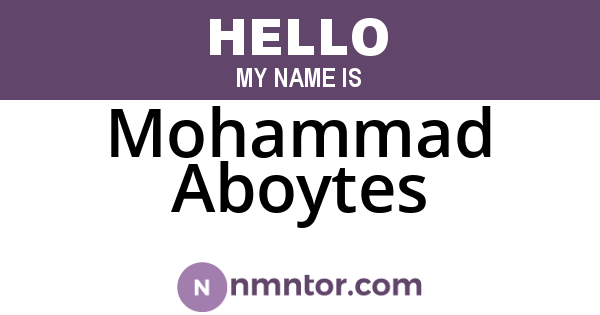 Mohammad Aboytes