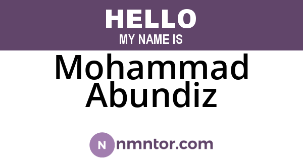Mohammad Abundiz