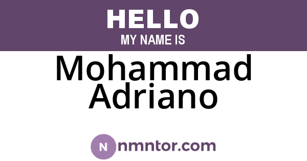 Mohammad Adriano
