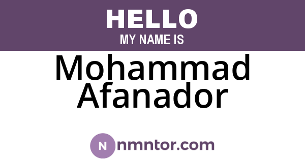 Mohammad Afanador