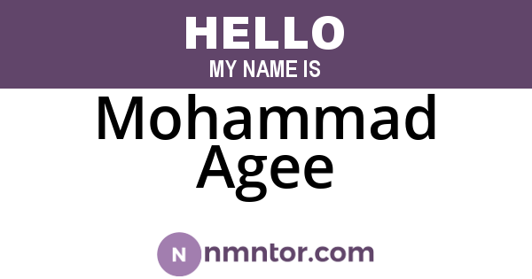 Mohammad Agee