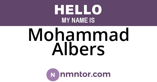 Mohammad Albers