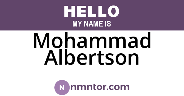 Mohammad Albertson