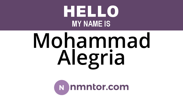 Mohammad Alegria