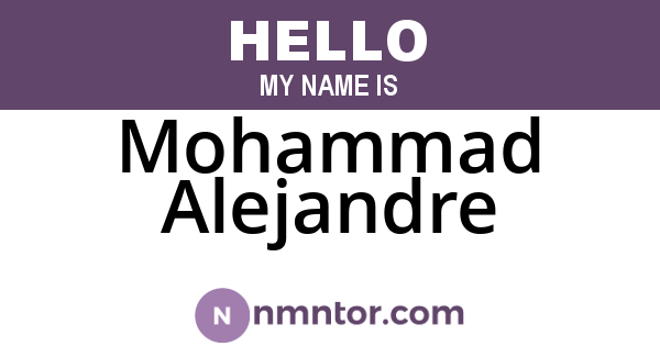 Mohammad Alejandre