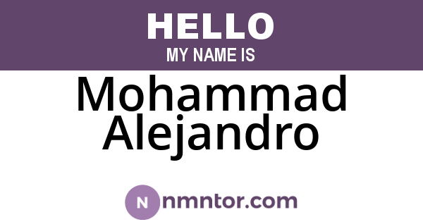 Mohammad Alejandro