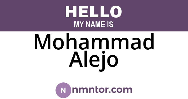 Mohammad Alejo