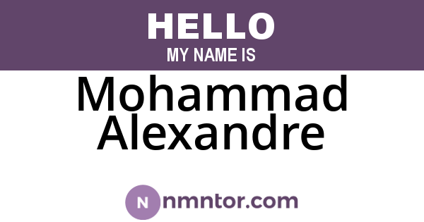 Mohammad Alexandre
