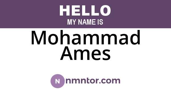 Mohammad Ames