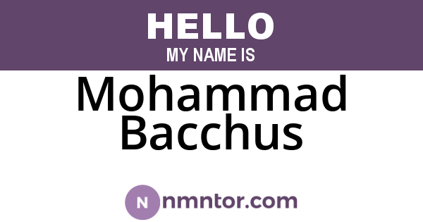 Mohammad Bacchus