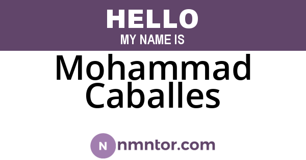 Mohammad Caballes