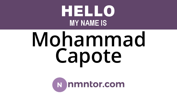 Mohammad Capote