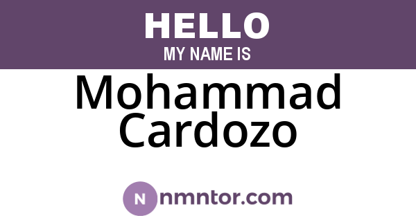 Mohammad Cardozo