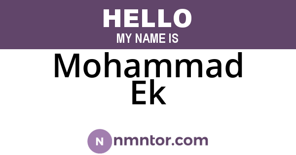 Mohammad Ek
