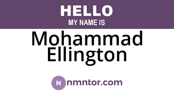 Mohammad Ellington