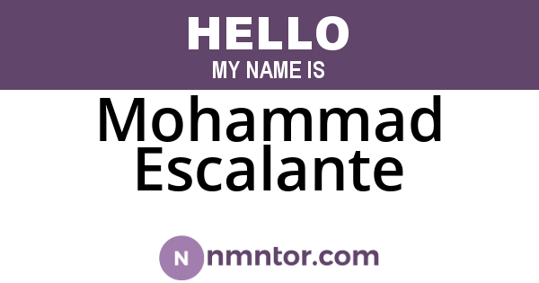 Mohammad Escalante