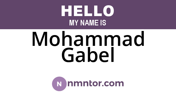 Mohammad Gabel