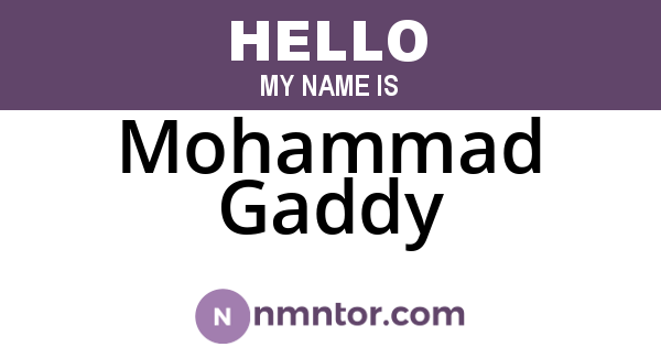 Mohammad Gaddy