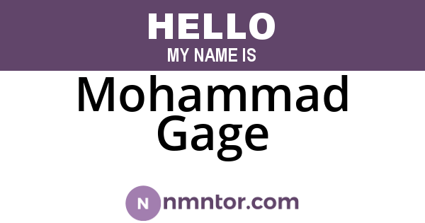 Mohammad Gage