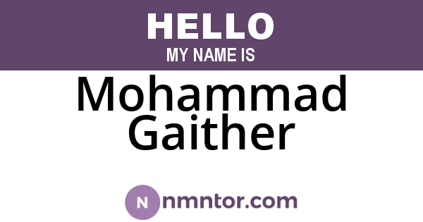 Mohammad Gaither