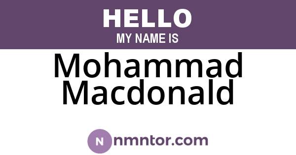 Mohammad Macdonald