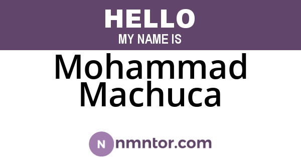 Mohammad Machuca