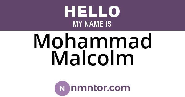 Mohammad Malcolm