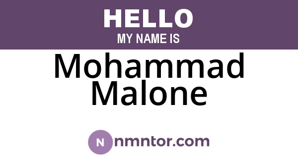 Mohammad Malone