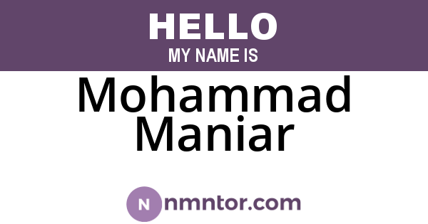 Mohammad Maniar