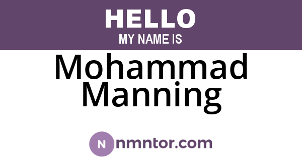 Mohammad Manning